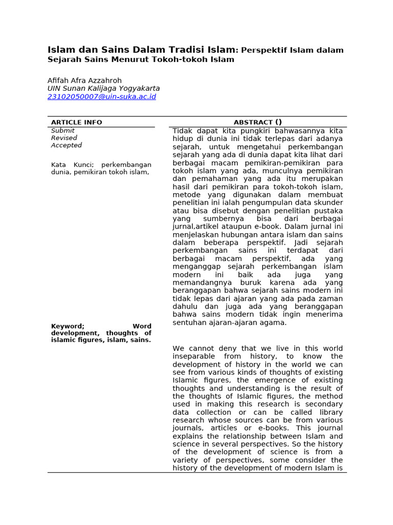Hubungan Islam dan Sains dalam Sejarah | PDF