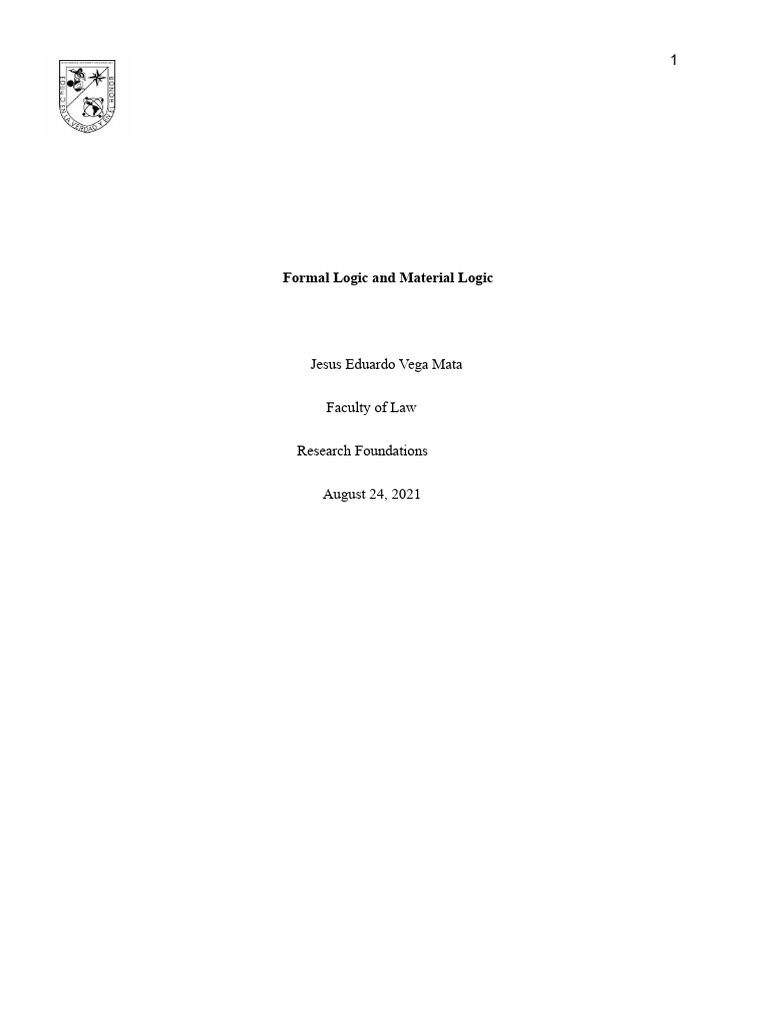 Understanding Formal and Material Logic | PDF | Logic | Thought