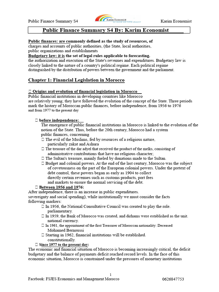 Public Finance Summary S4 by Karim | PDF | Government Budget Balance ...