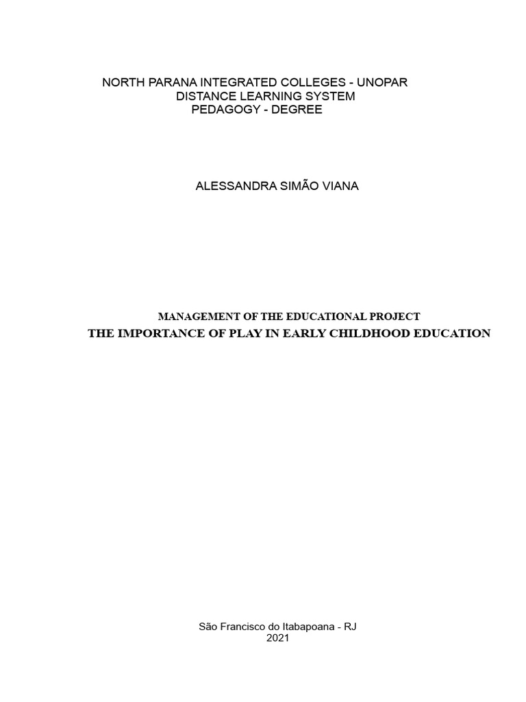 Importance of Play in Early Education | PDF | Early Childhood Education ...
