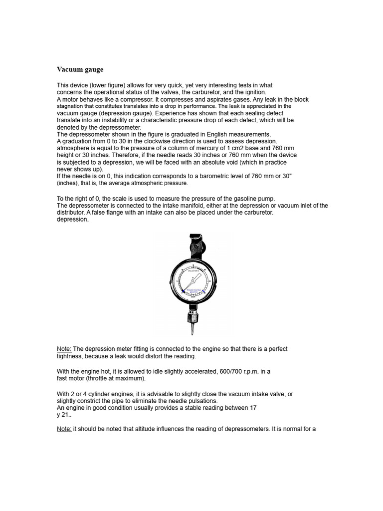 Vacuum Gauge Usage and Testing Guide | PDF | Pressure Measurement | Vacuum