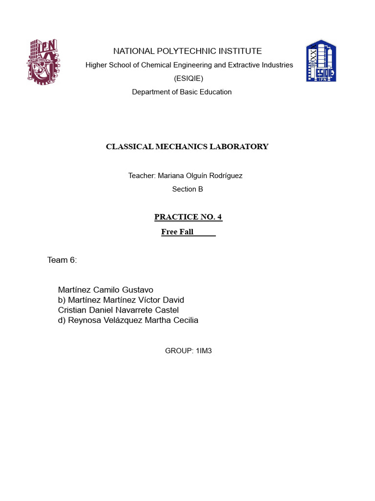 Free Fall Experiment in Classical Mechanics | PDF | Force | Acceleration