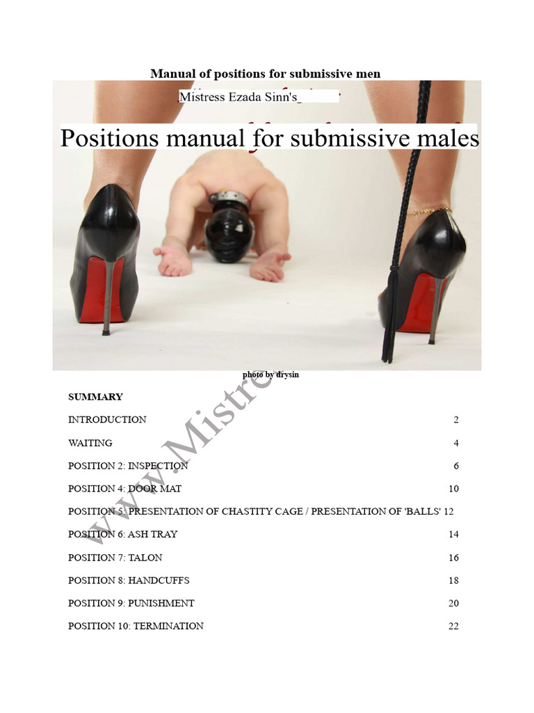 Submissive Positions Manual | PDF | Dominatrix | Handcuffs