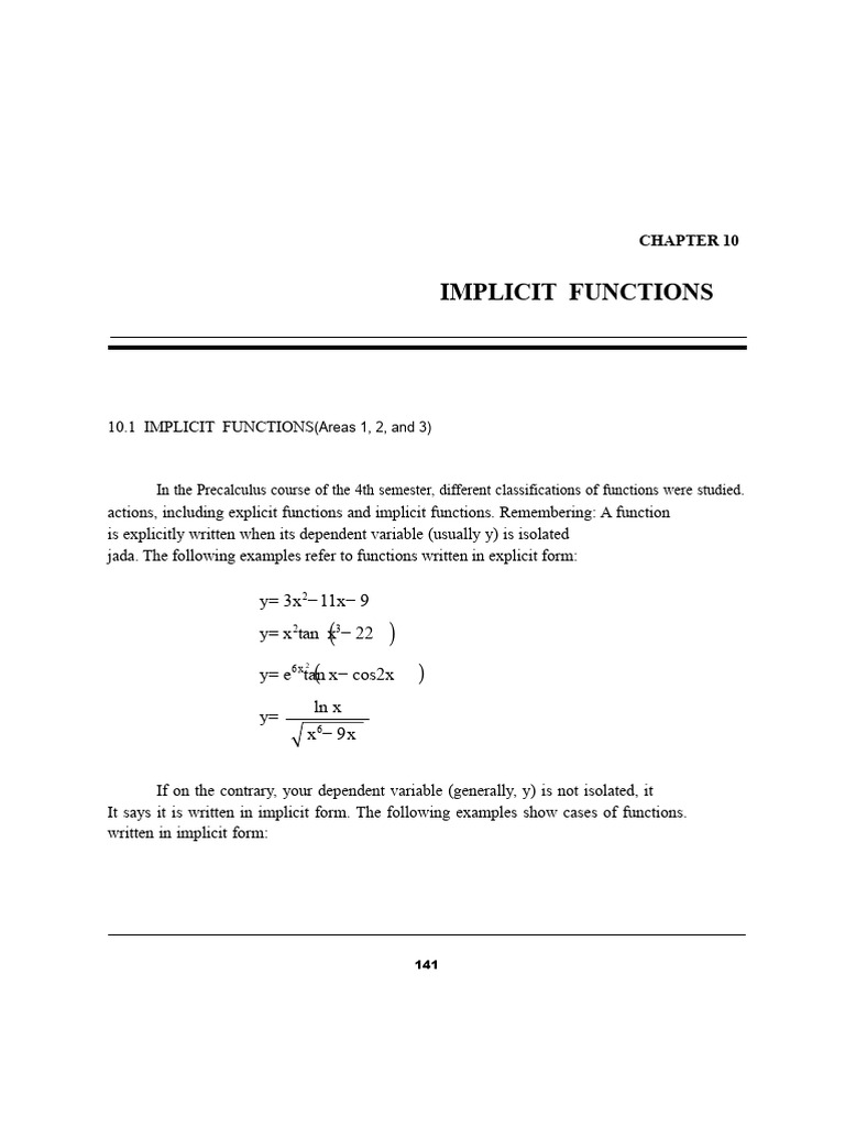 Understanding Implicit Functions in Calculus | PDF | Function ...