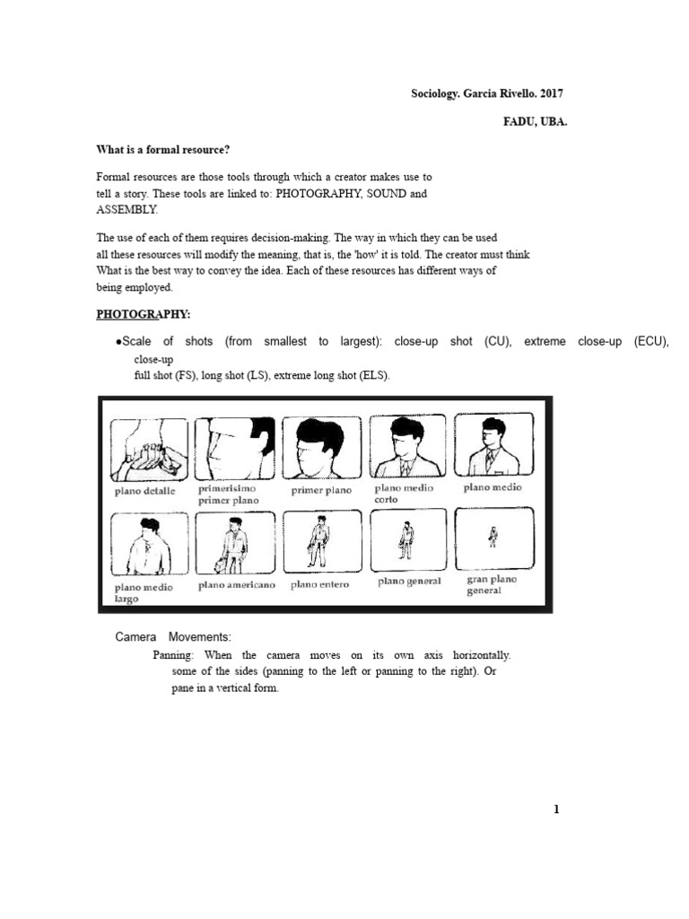 Understanding Formal Resources in Audiovisuals | PDF | Camera Lens ...