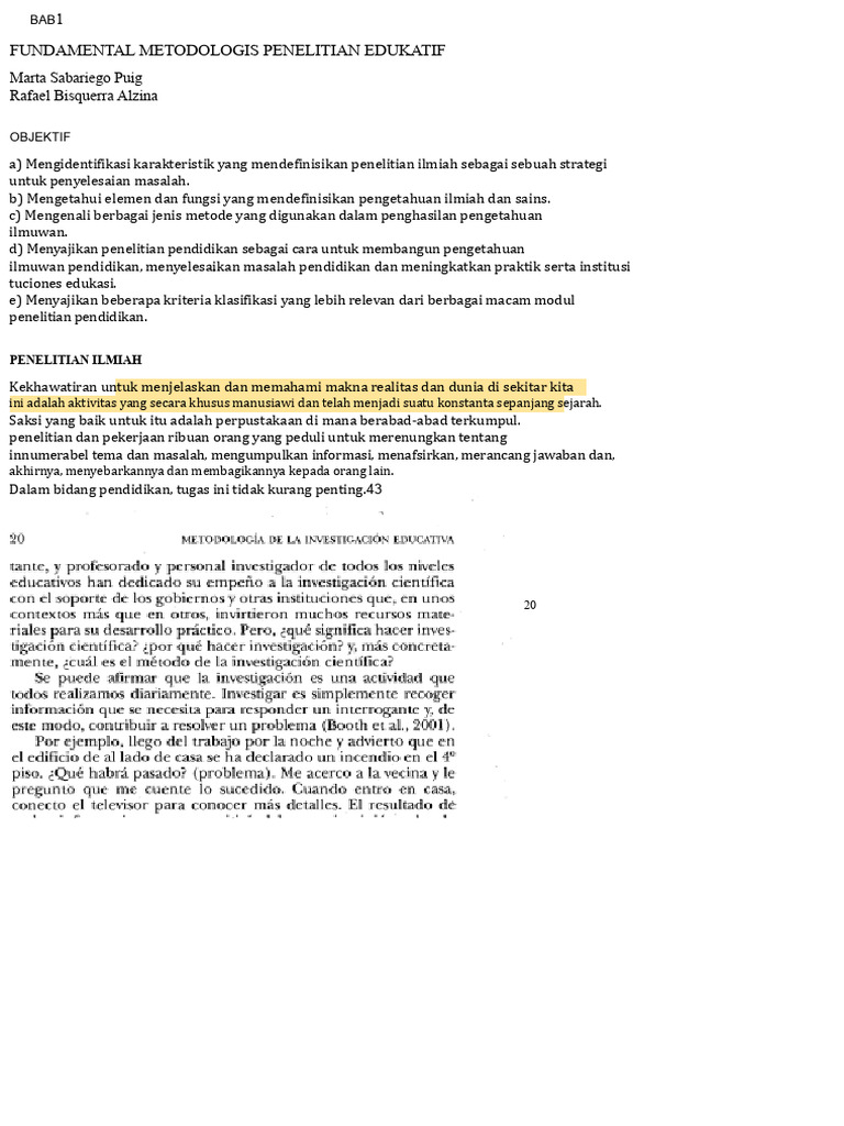 Metodologi Penelitian Pendidikan Dasar | PDF