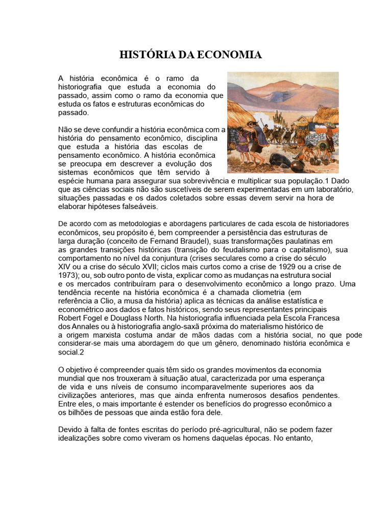 Evolução da História Econômica | PDF | Economia | Agricultura