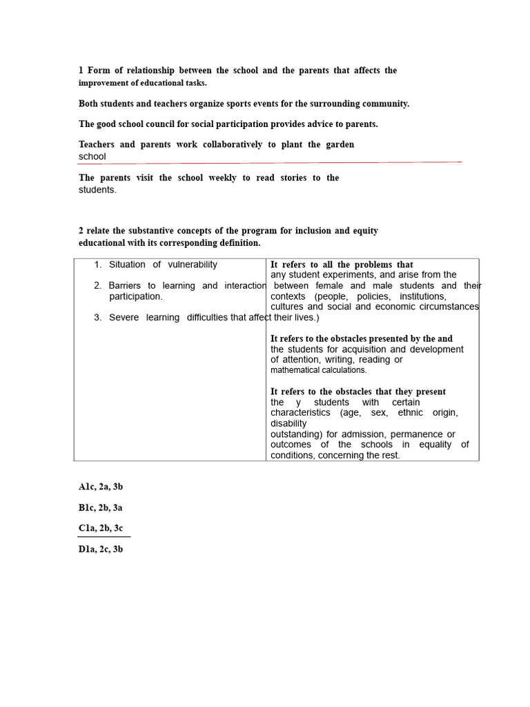 School-Parent Collaboration for Inclusion | PDF | Teachers | Learning
