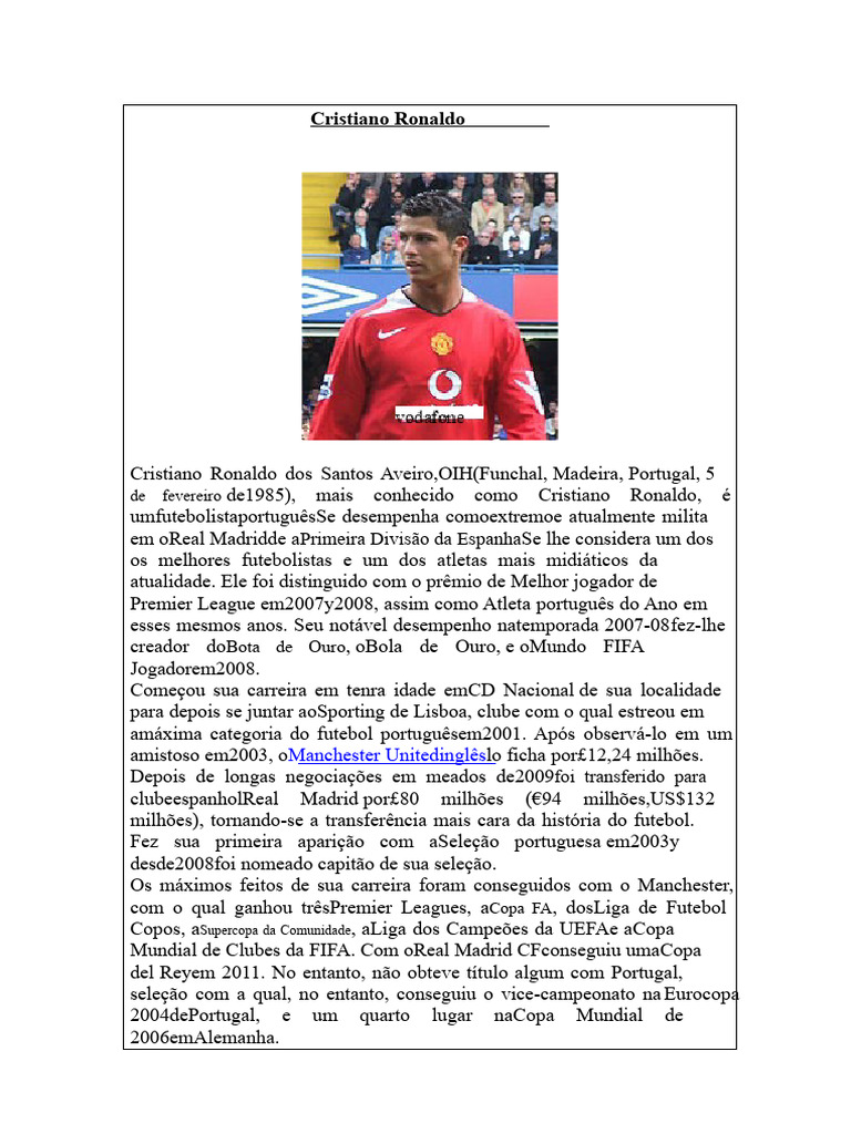 Biografia de Cristiano Ronaldo | PDF