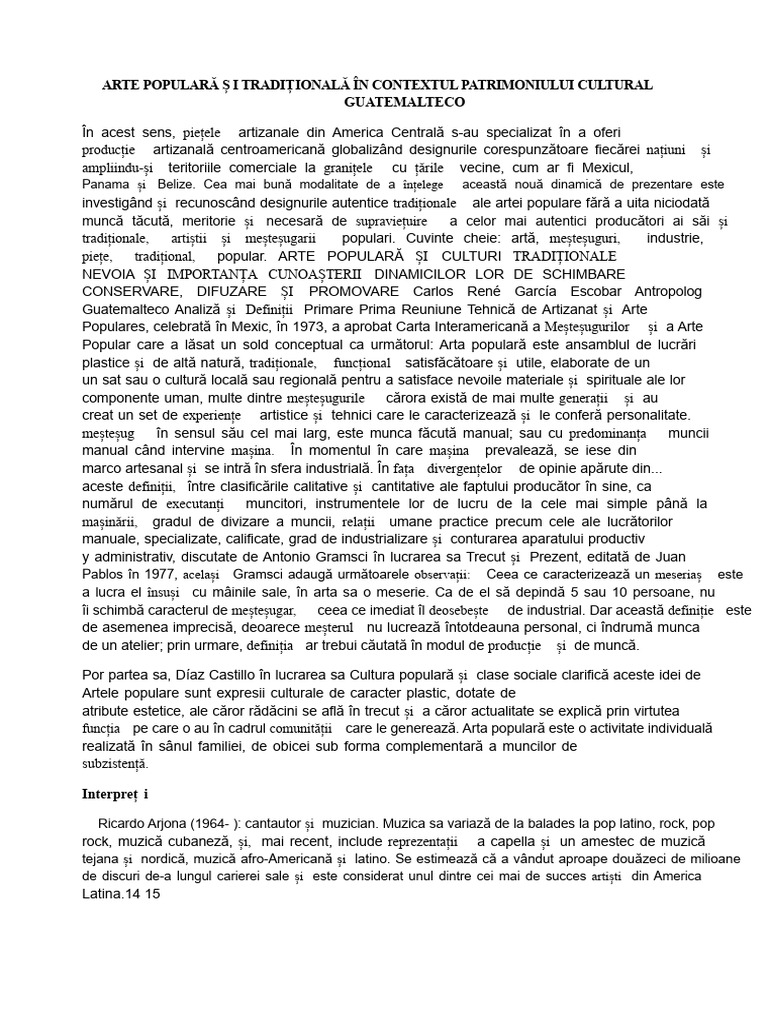 Arte Populare Și Tradiționale În Contextul Patrimoniului Cultural ...