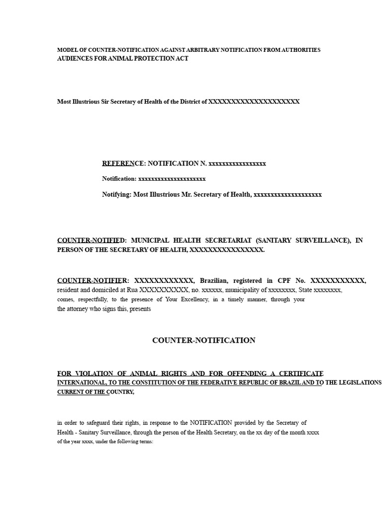 Model Counter Notification | PDF | Government | Common Law