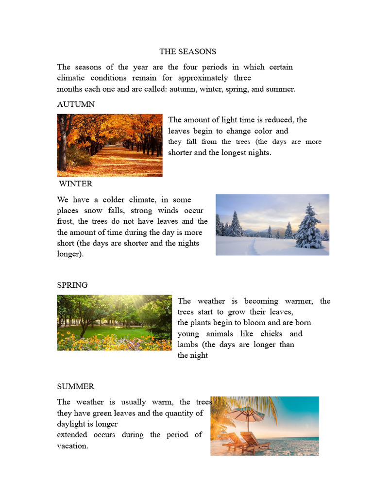 Understanding the Four Seasons | PDF