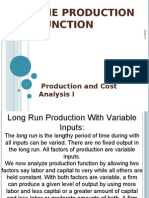 The Production Function: Production and Cost Analysis I