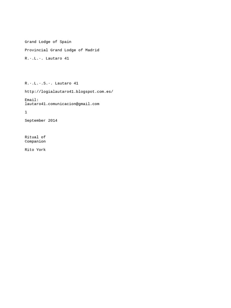 GLE York Rite Companion Ritual PDF | PDF | Freemasonry