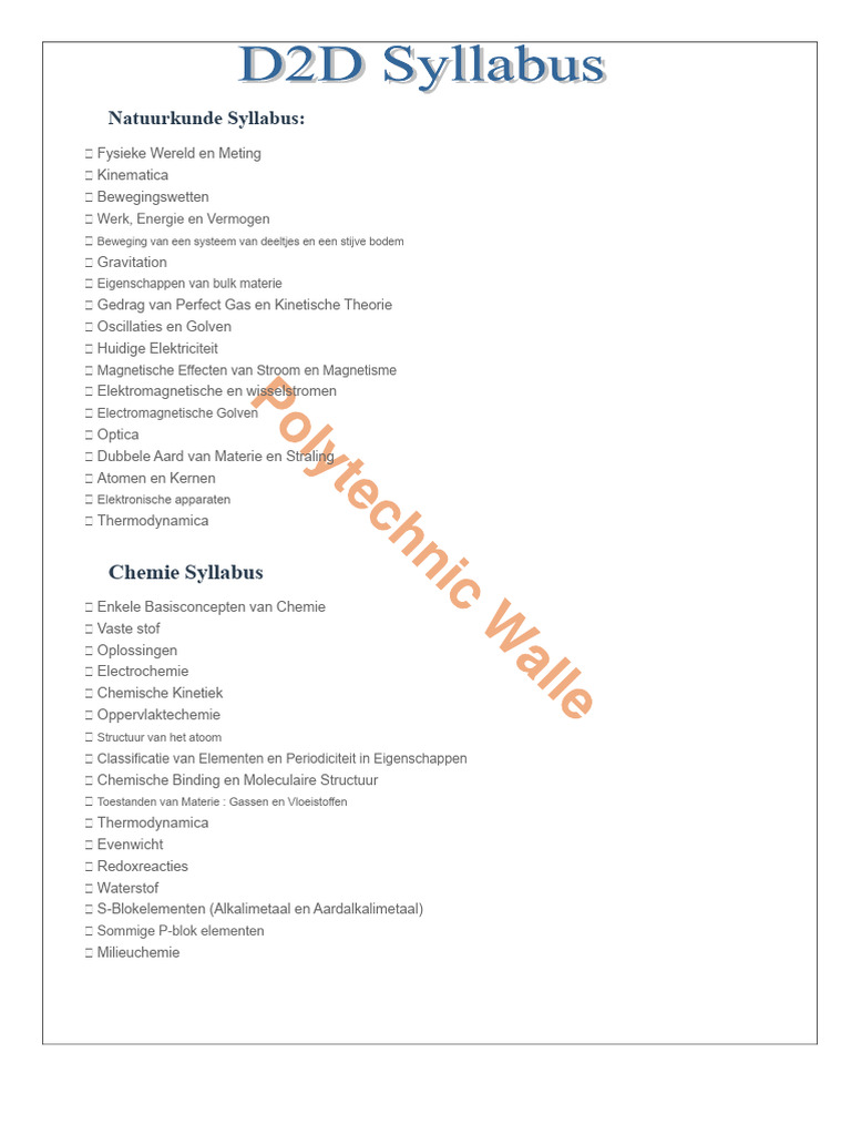 D2D Syllabus | PDF