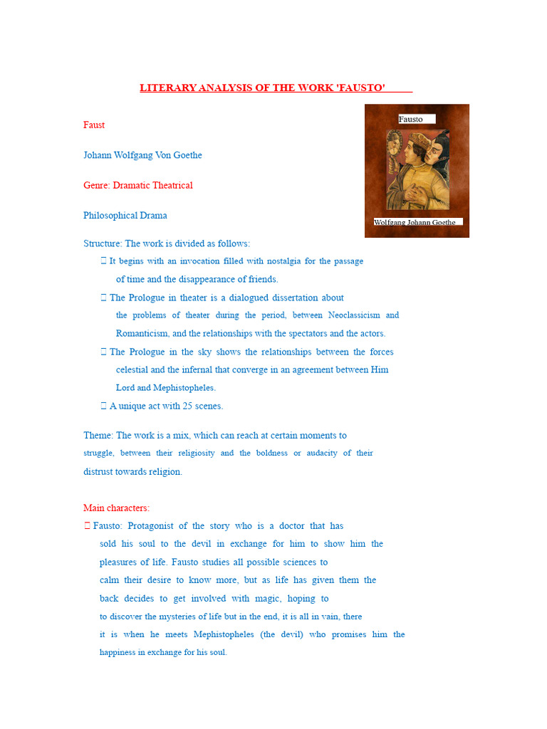 Analysis of Goethe's Faust | PDF | Faust | Goethe's Faust