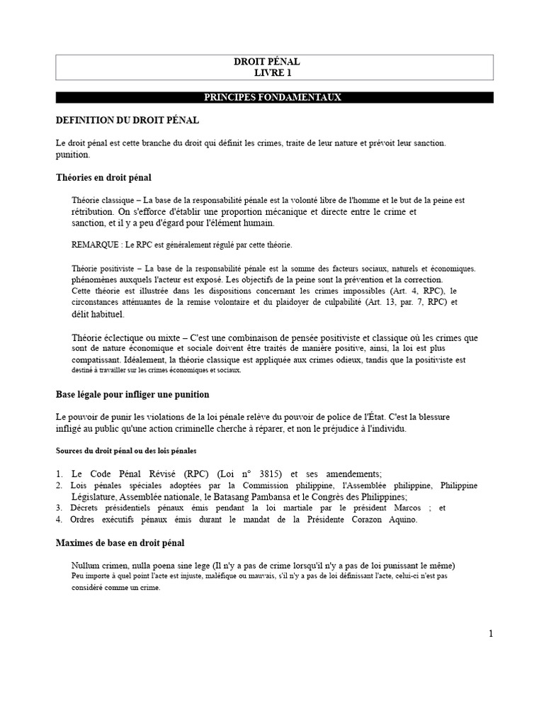 Principes fondamentaux du droit pénal | PDF | Crimes | Crime et violence