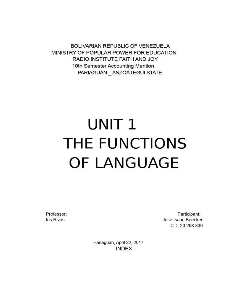 Functions of Language Explained | PDF | Communication | Linguistics