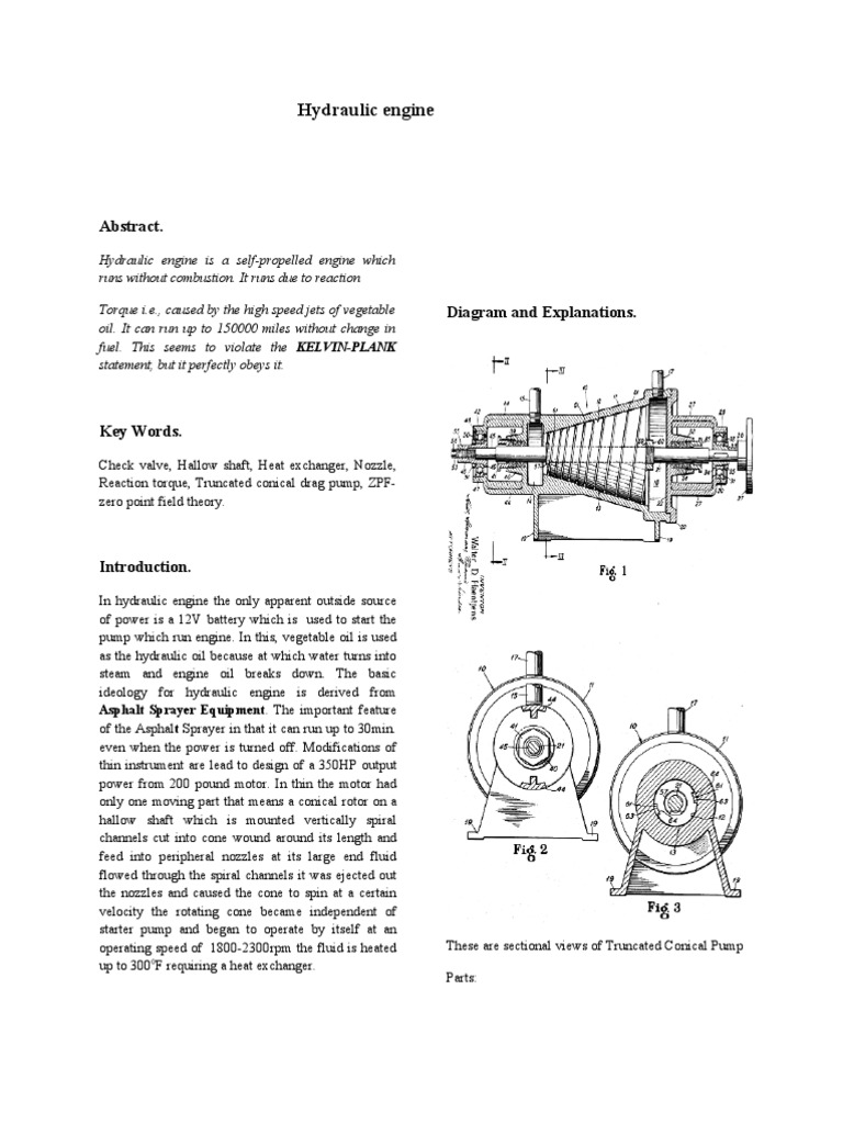Frusto-Conical Hydraulic Engine Design | PDF | Jet Engine | Pump