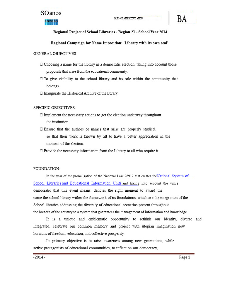 Naming School Libraries: A Community Initiative | PDF