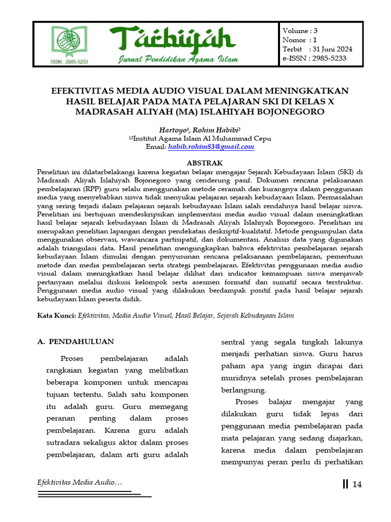 Efektivitas Media Audio Visual SKI Kelas X | PDF