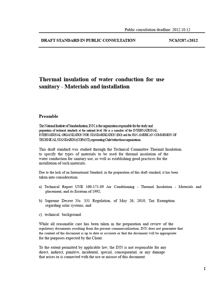 Draft Standard for Thermal Insulation | PDF | Thermal Insulation | Pipe ...