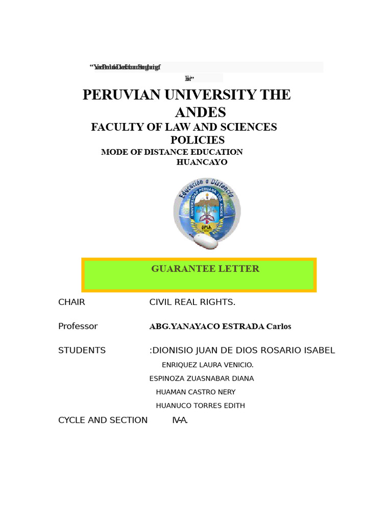 Peruvian Distance Education Guarantee Policies | PDF | Guarantee | Surety