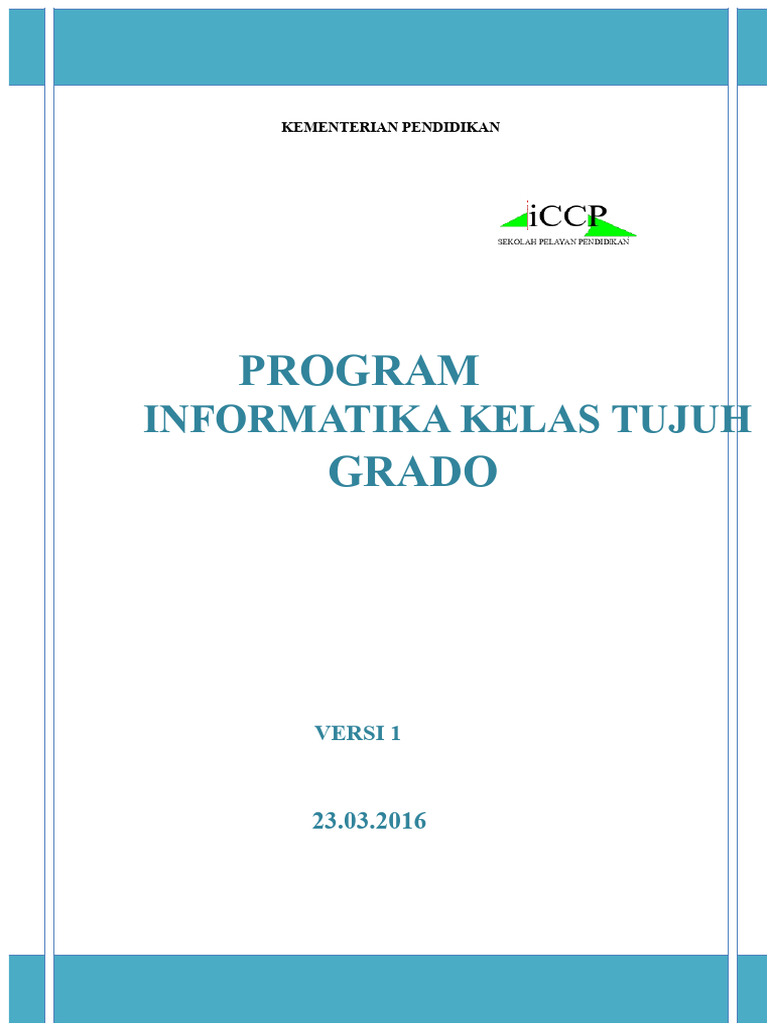 Program Informatika Kelas 7: Kurikulum dan Tujuan | PDF