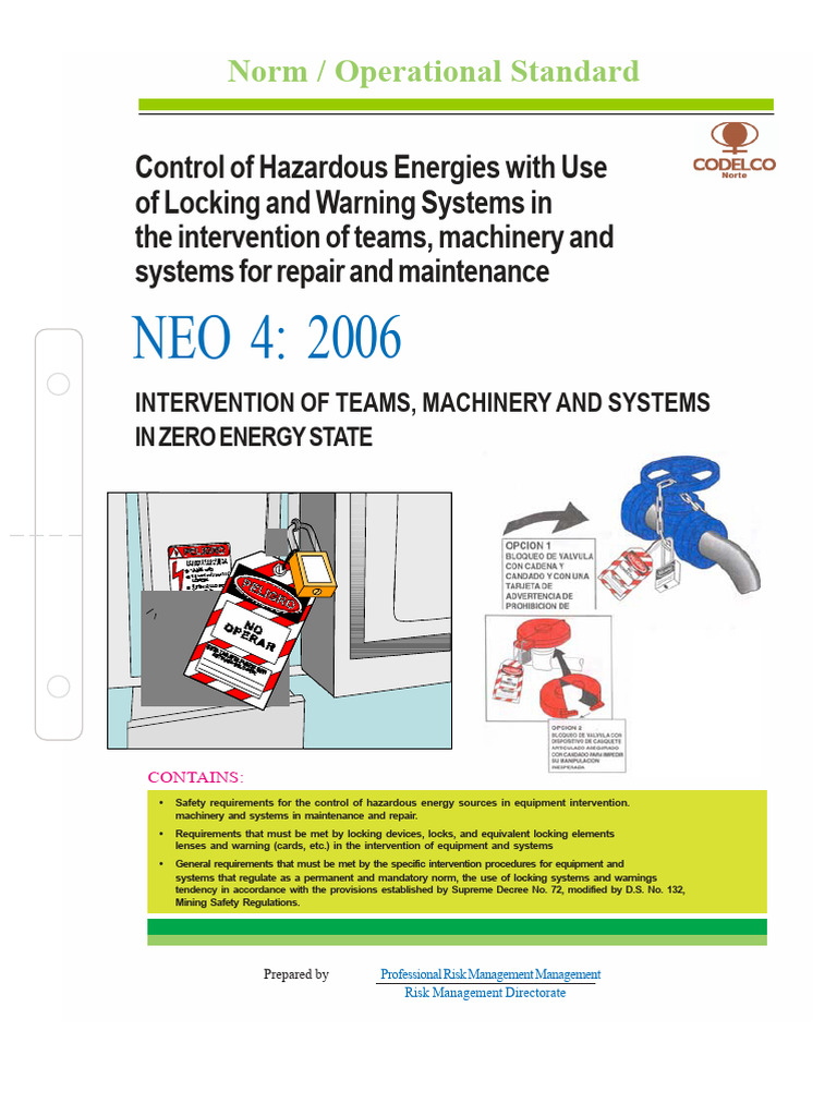 Neo04-Control of Hazardous Energies Using Lockout and Warning Systems ...