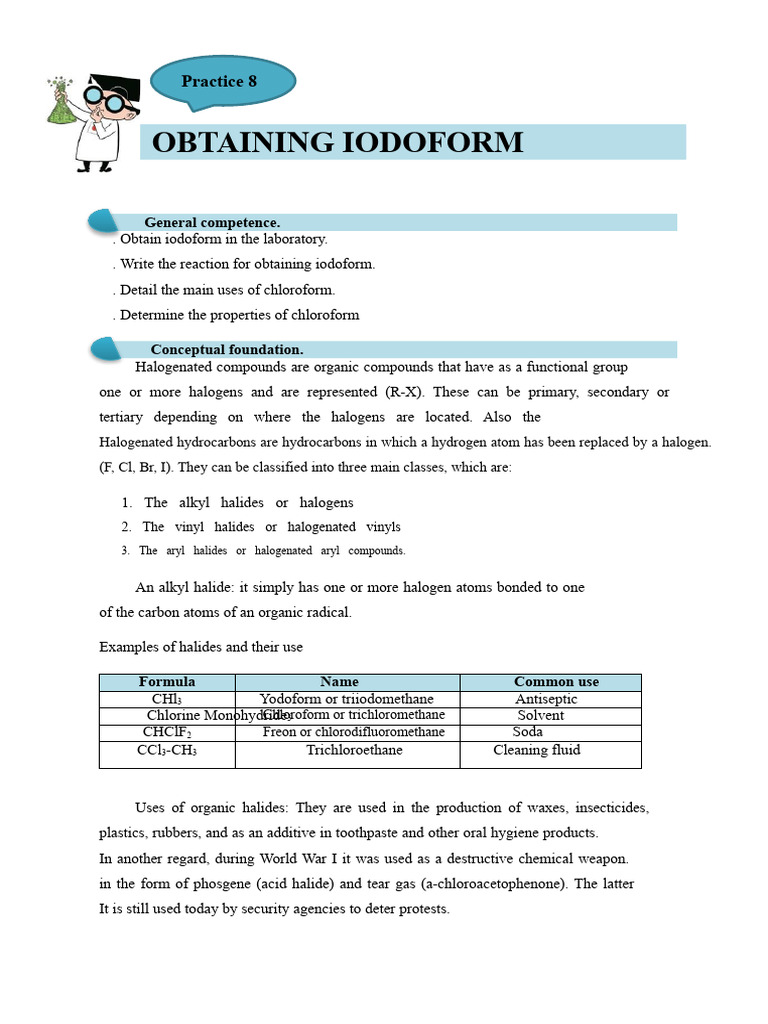 Iodoform Synthesis and Properties Guide | PDF | Chloroform | Iodine