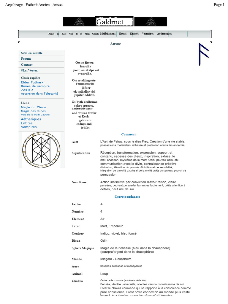 Signification et Utilisation de la Rune Ansuz | PDF | Rune
