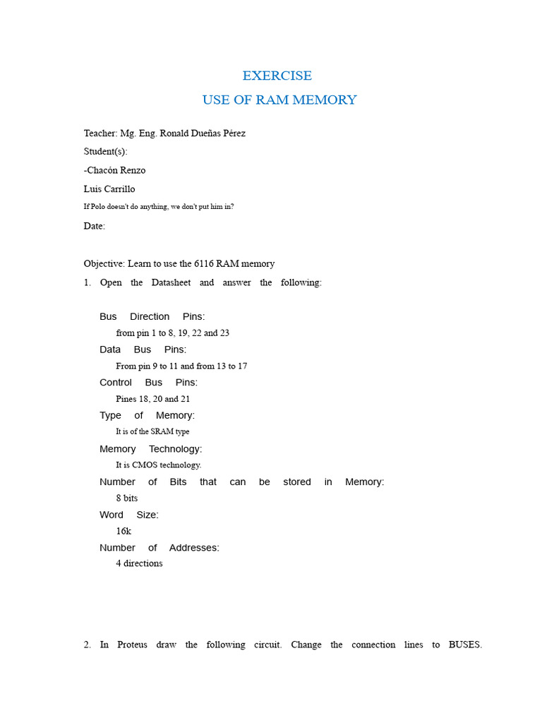 Memory Exercises - Week7 | PDF