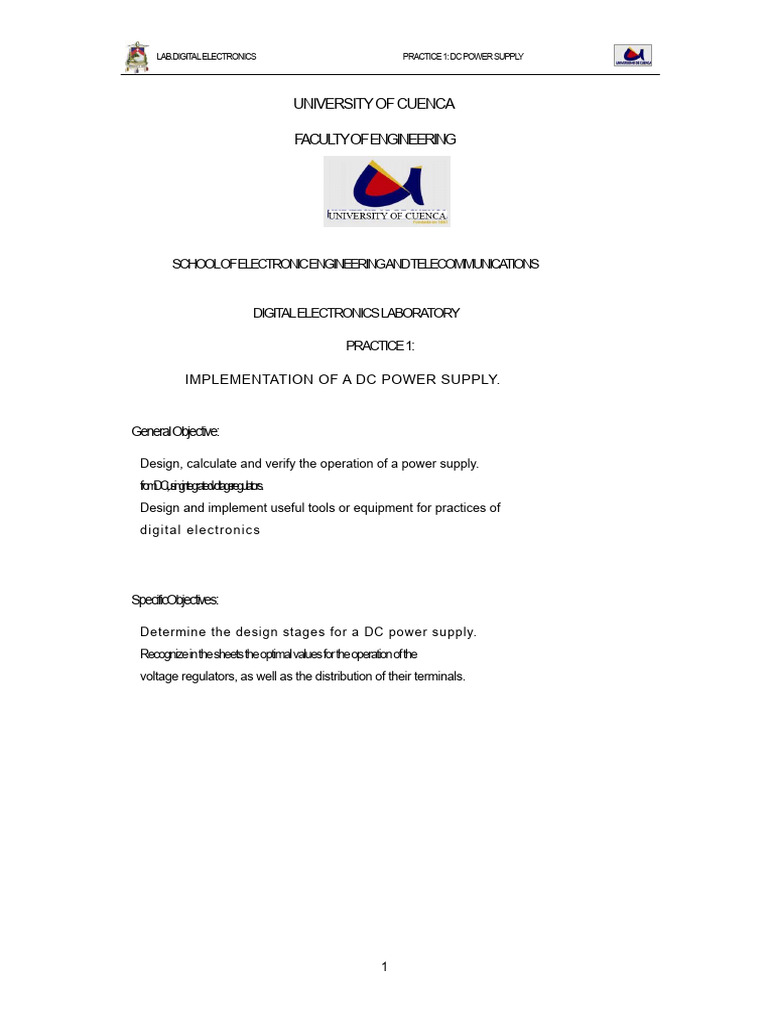 DC Power Supply Design Lab Guide | PDF | Power Supply | Rectifier