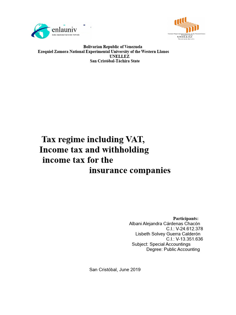 Tax Regime For Insurance Companies | PDF | Insurance | Taxes