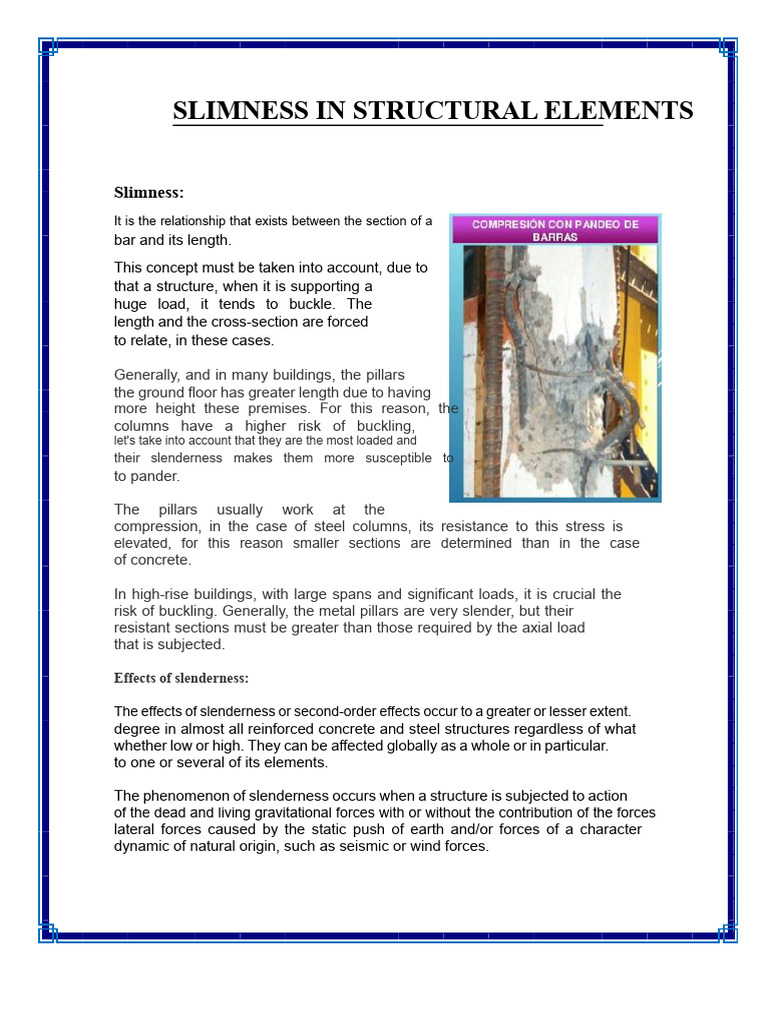 Understanding Slimness in Structural Elements | PDF | Buckling | Column