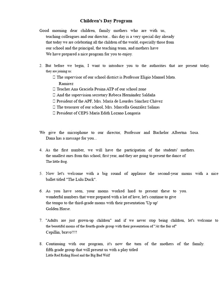 Children's Day Program | PDF | Chess | Chess Theory