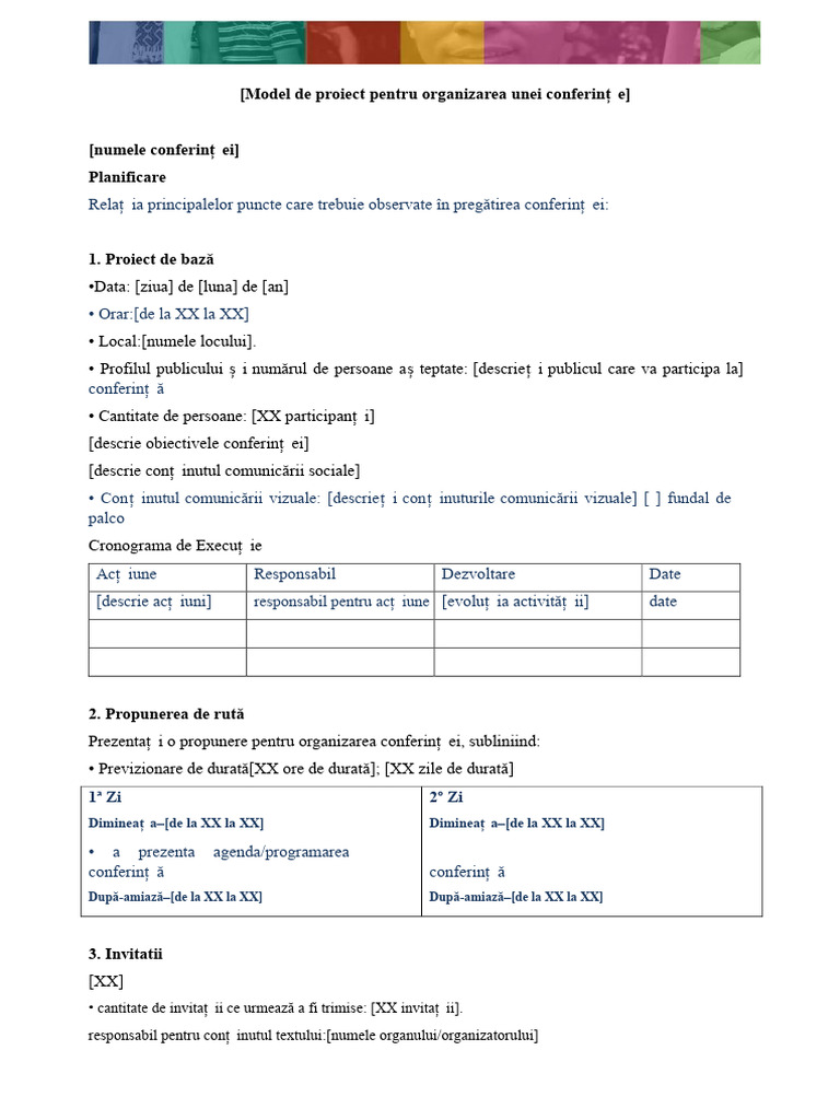 Model de Proiect Pentru Organizarea Unui Eveniment | PDF