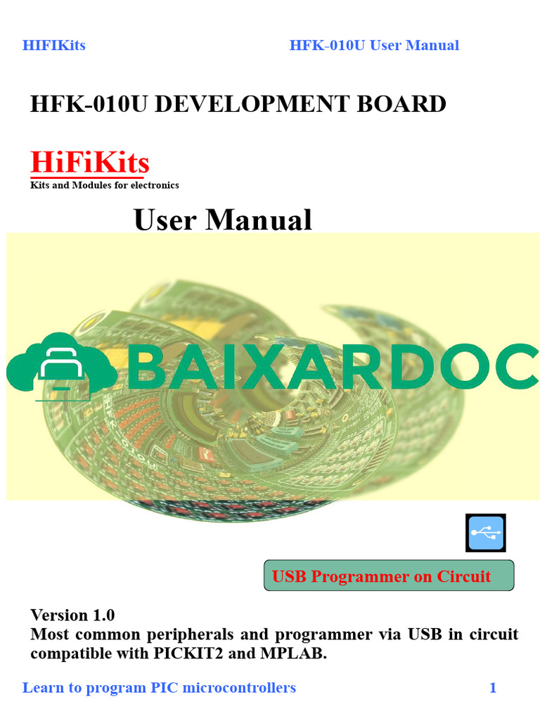 HFK-010U Development Board Manual | PDF | Microcontroller | Usb