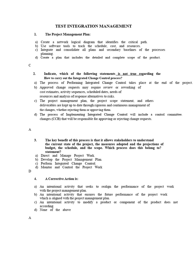 Test Integration Management Strategies | PDF | Project Management ...