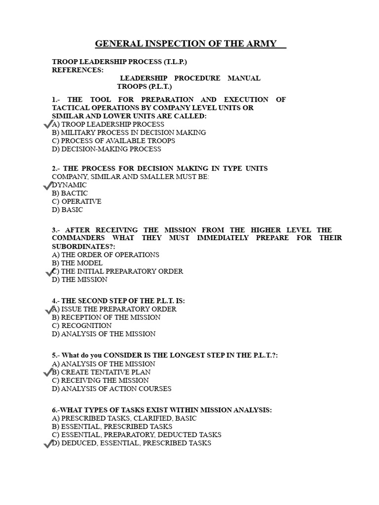 Resolved Questionnaire - Troop Leadership Process (P.L.T.) | PDF ...