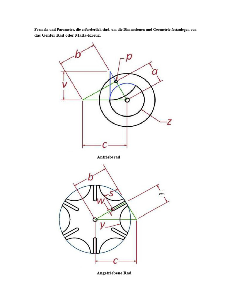 Dimensionen Des Genfer Rades (Malteserkreuz) | PDF