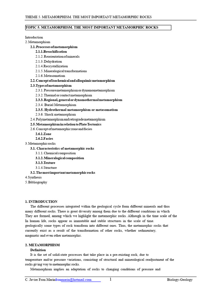 Key Processes in Metamorphic Rocks | PDF | Rock (Geology) | Minerals