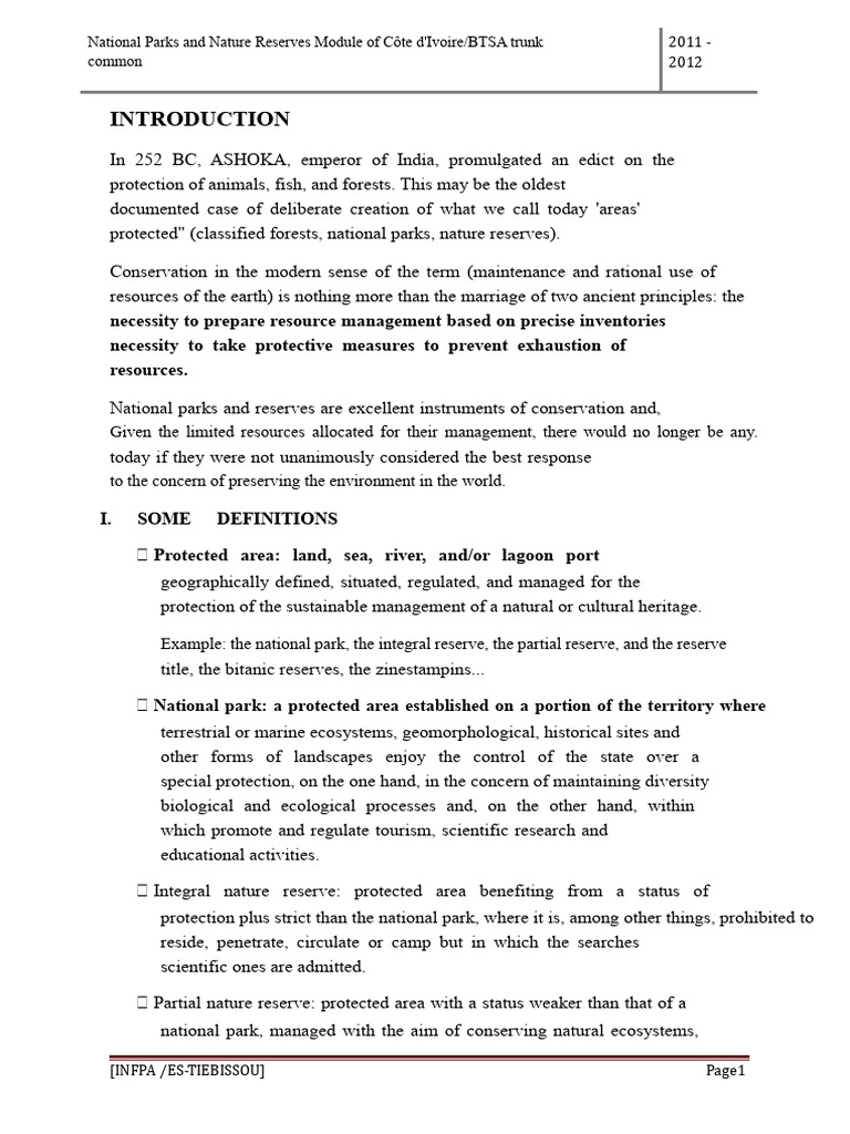 Course On Parks and Reserves | PDF | Conservation Biology | Protected Area