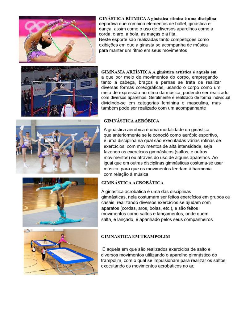 Tipos de Ginástica: Rítmica, Artística e Mais | PDF | Ginástica ...