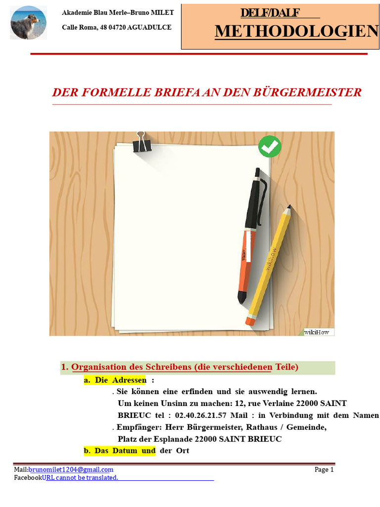 Methodologie - Brief An Den Bürgermeister + 3 Themen | PDF