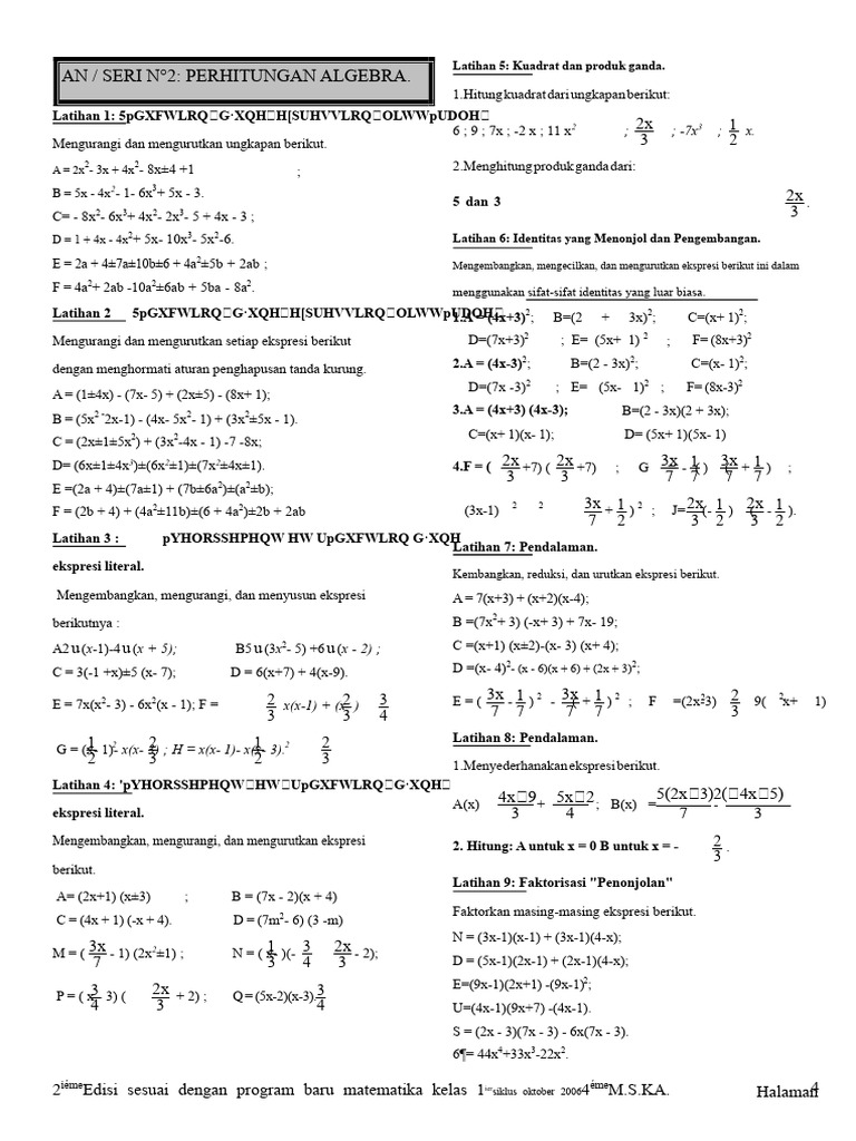 TD1 Kalkulus Aljabar 4 | PDF