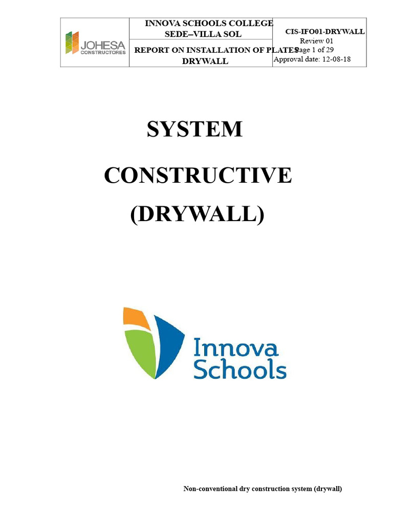 Drywall Installation Report for Schools | PDF | Drywall | Wall