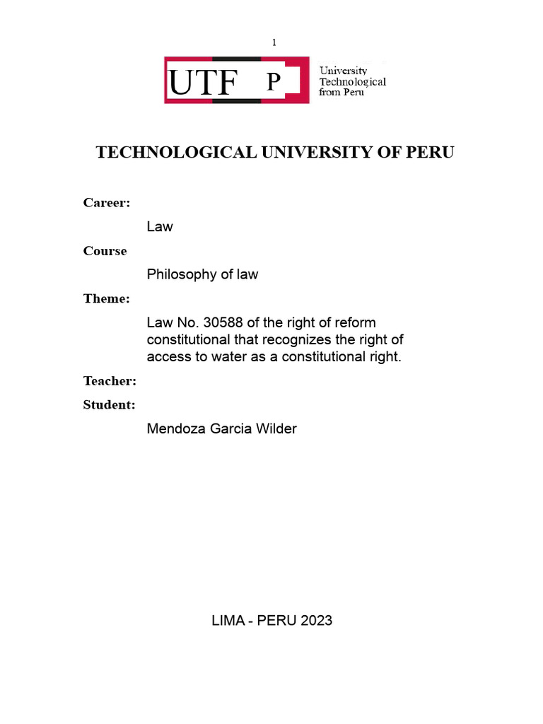 Week 7 - Essay - Analysis of The Peruvian Constitution | PDF | Drinking ...