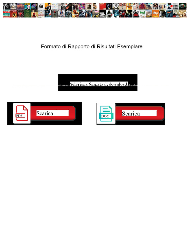 Formato Di Rapporto Sui Risultati | PDF
