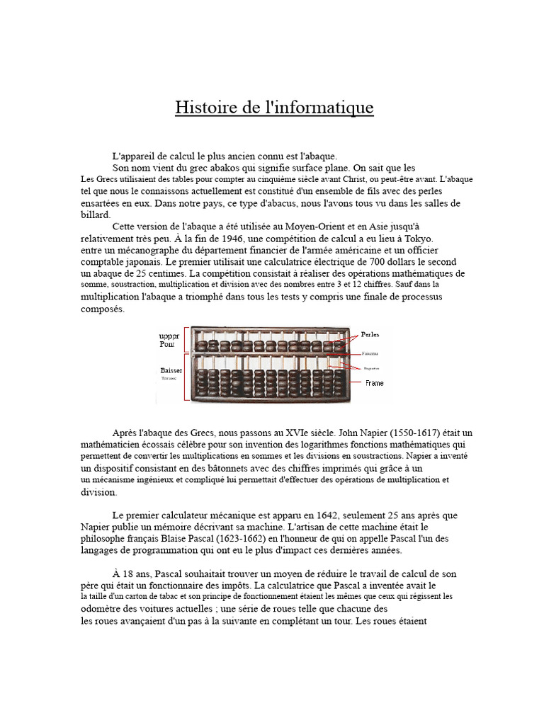 Évolution de l'informatique et des calculateurs | PDF | Transistor ...